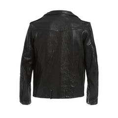 THE "BRANDO" CLASSIC MOTORCYCLE LEATHER JACKET IN BLACK